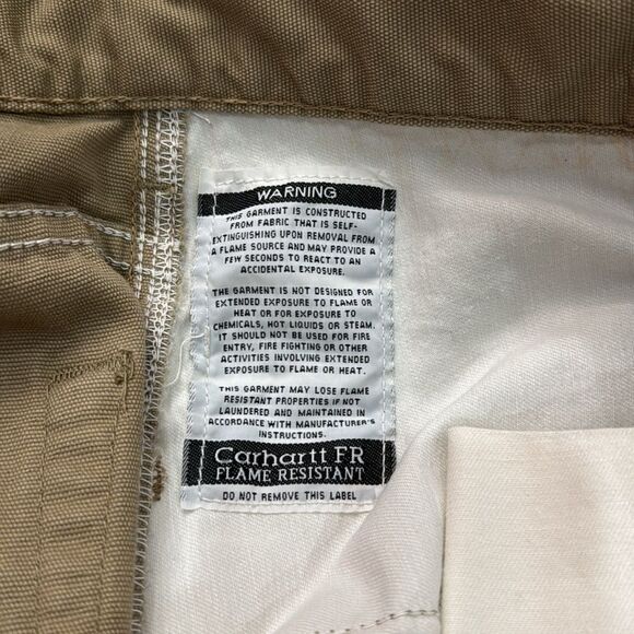 Carhartt 2 HRC Cargo Flame Resistant Tan Chinos with Straight Leg Design 36/36 - Picture 9 of 13